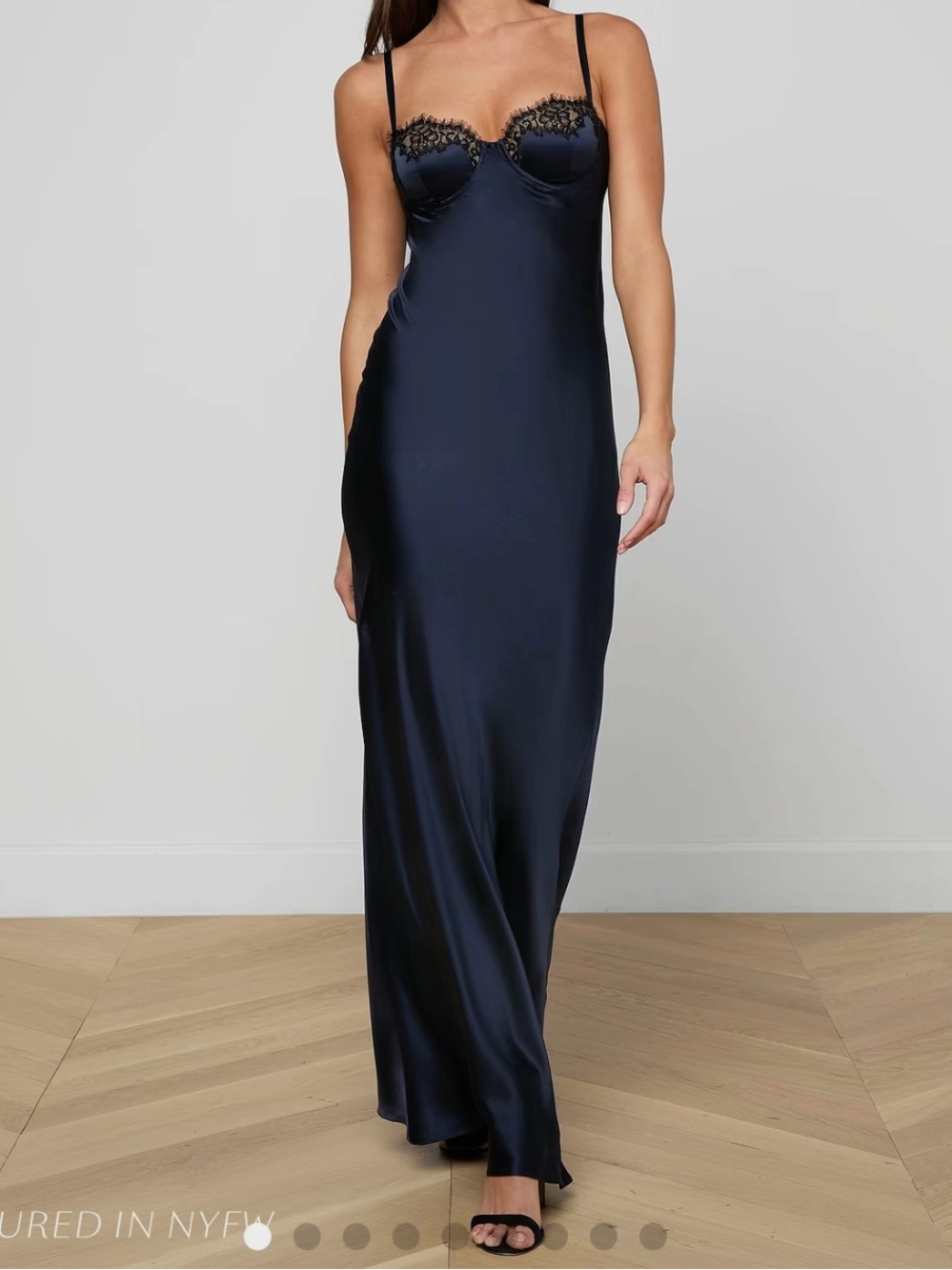 IN SEARCH OF Shayla Silk Lace Gown - Midnight